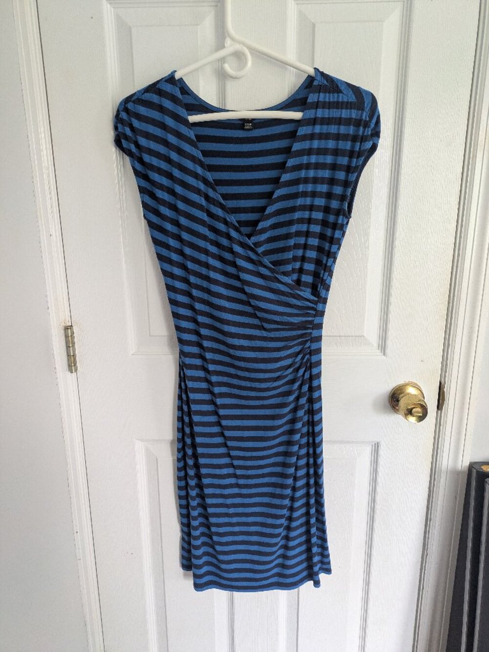 Ann Taylor Petite Striped Faux Wrap Dress Size XXSP